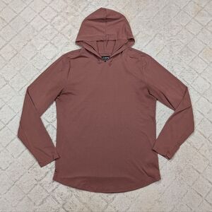 Cuts Shirt Mens L Red Mulberry Hoodie Long Sleeve Curve Hem Trim Fit PYCA Pro